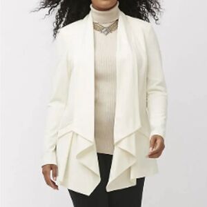 Lane Bryant Cream Tailored Waterfall Blazer NEW size 26 womens coat jack…
